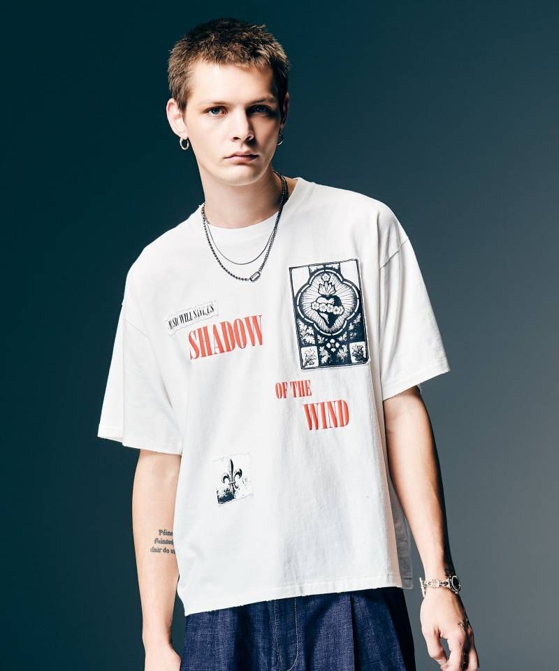 glamb(瓦)Sacred Damage Cutsew / セイクリッドダメージカットソー - White