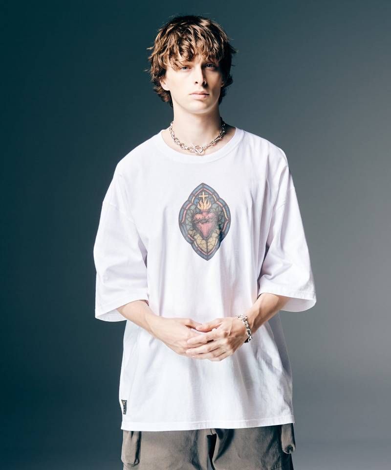 glamb(グラム)Stained Glass T-Shirt II / ステンドグラスTシャツII - White