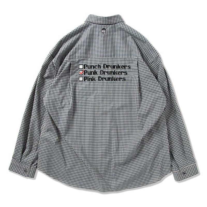 PUNK DRUNKERS (パンク・ドランカーズ) ギンガムチェックイズシャツ - NAVY