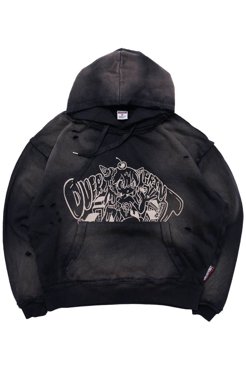 over print (オーバープリント) SHADOW Hoodie A - Black|GEKIROCK CLOTHING
