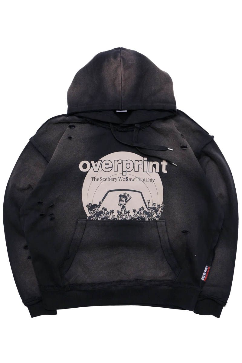 over print (オーバープリント) SHADOW Hoodie B - Black