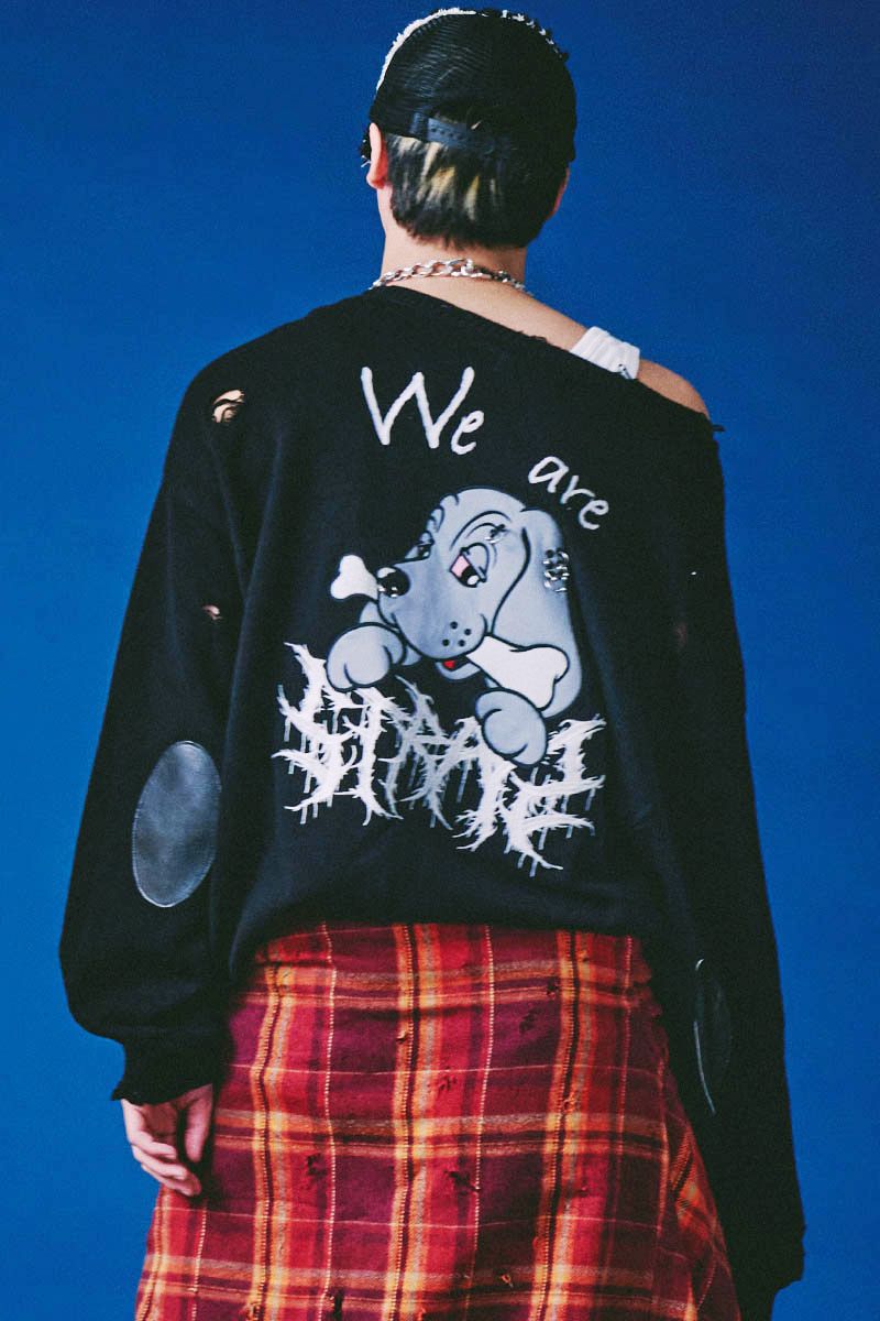 GALFY(ガルフィー) バチバチピアスニット - Black｜GEKIROCK CLOTHING