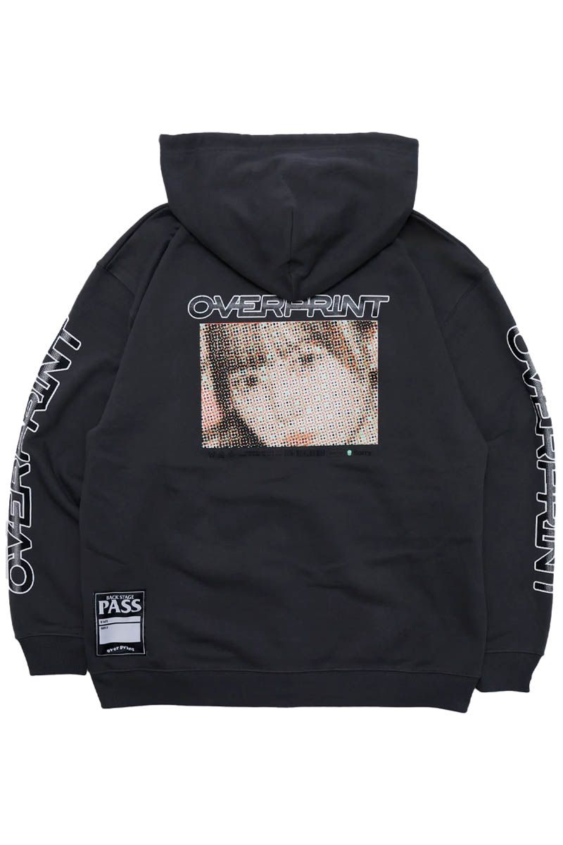 over print (厚地の外套刷り上げる) DOT ART Zip Hoodie - Chacoal