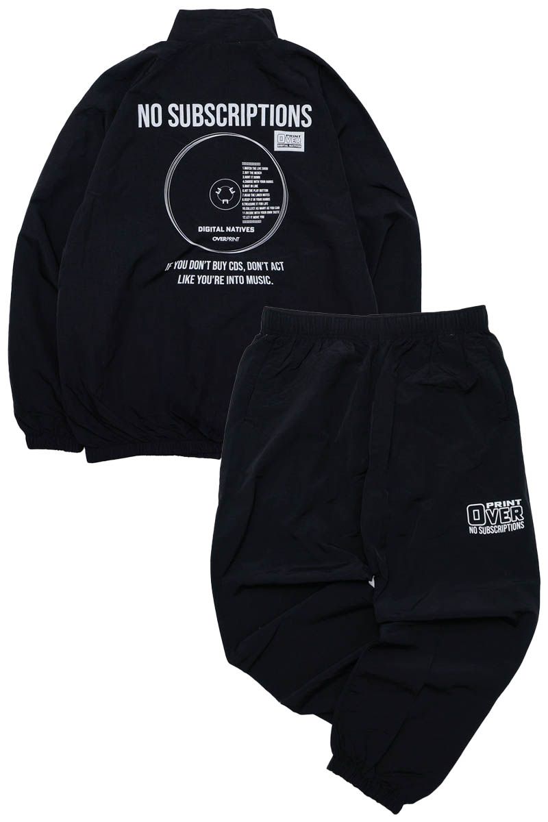 over print (オーバープリント) NO SUBSCRIPTIONS SETUP JERSEY - Black
