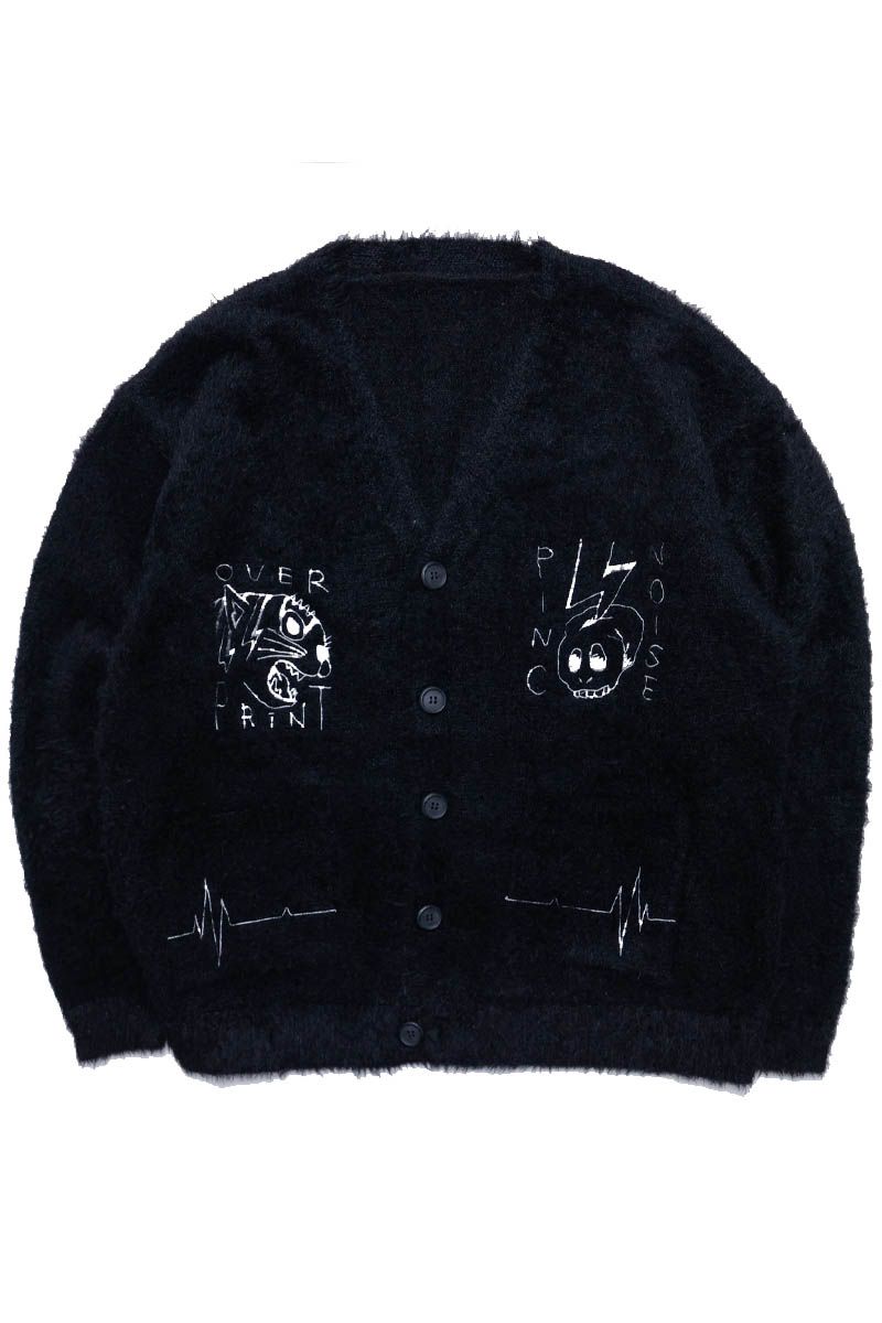 PINC NOISE&times;over print (オーバープリント) MOHAIR CARDIGAN - Black｜GEKIROCK CLOTHING