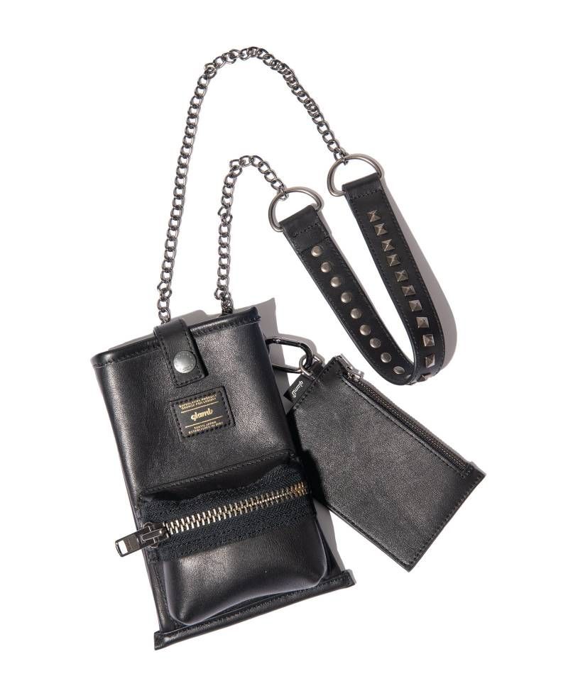 glamb(グラム) Leather Multi Pouch / レザーマルチポーチ - Black｜GEKIROCK CLOTHING