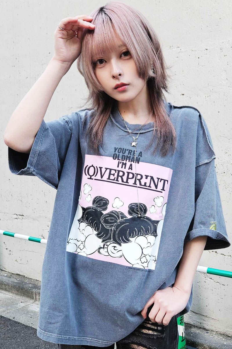 over print (オーバー・プリント) Above Tee - Chacoal