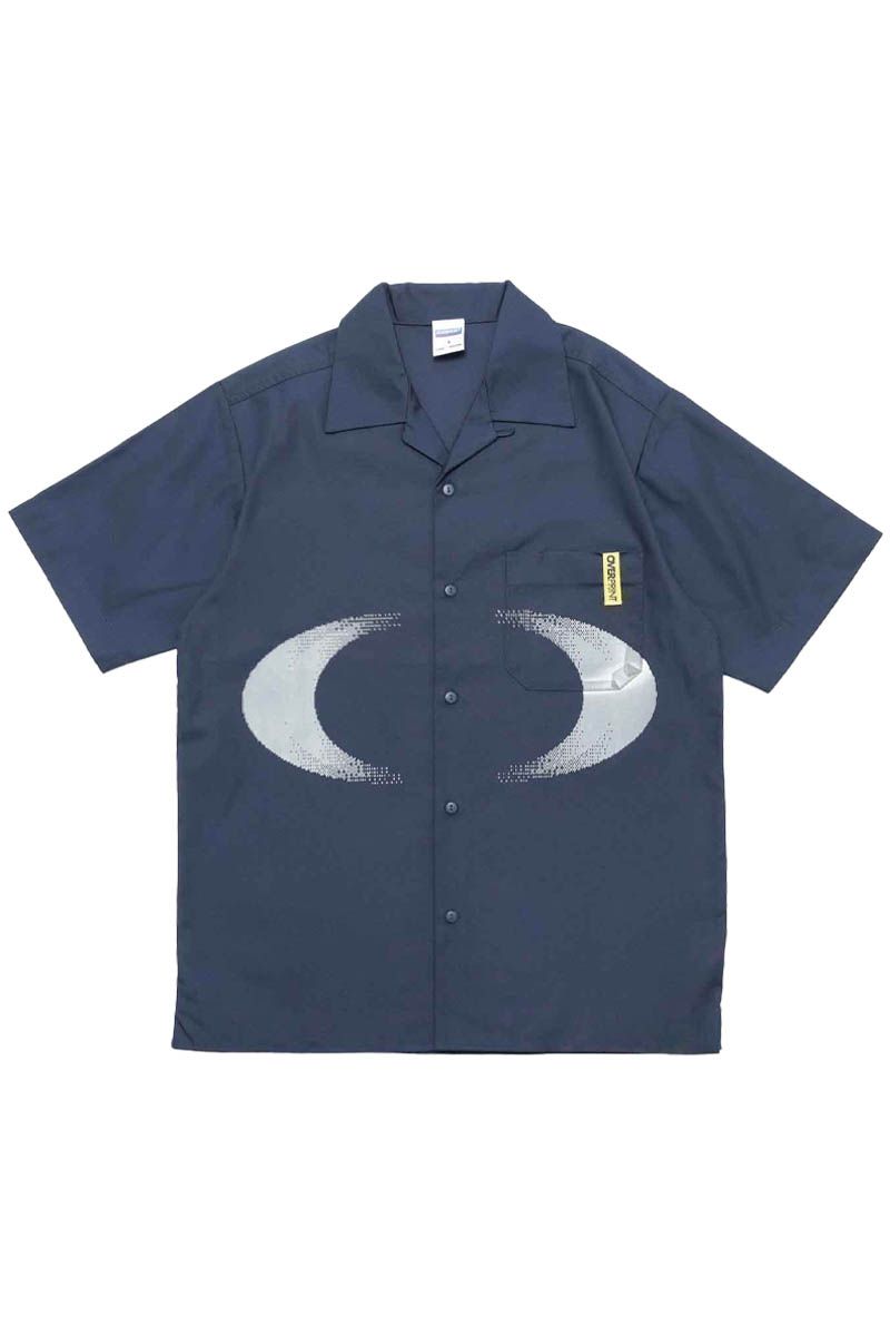 over print (厚地の外套・刷り上げる) NEW MOON shirts - Navy