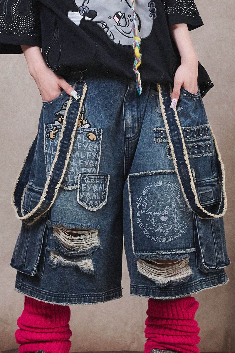 GALFY (ガルフィー) VIBE↑↑クラッシュハーパン - Vintage Indigo|GEKIROCK CLOTHING
