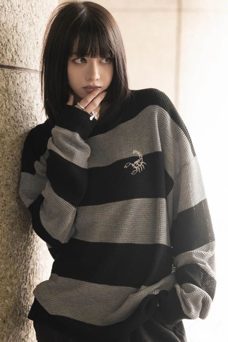 gibous (ギボス) scorpion mesh chuck border tops - Grey×Black 6,952円
