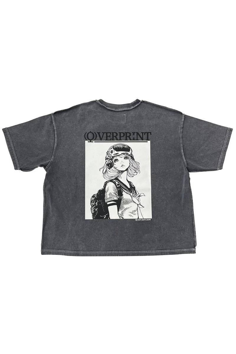 over print (大層らしい・刷り上げる) purupuru pigment Tee D - Chacoal
