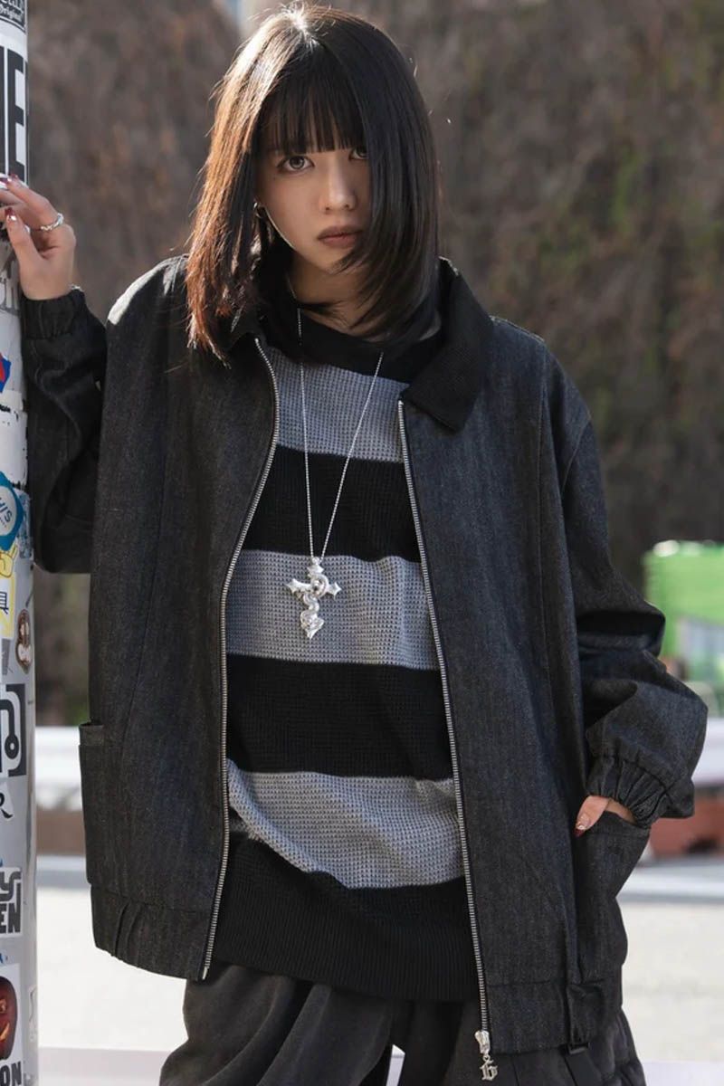 gibous (ギボス) snake cross corduroy denim jacket