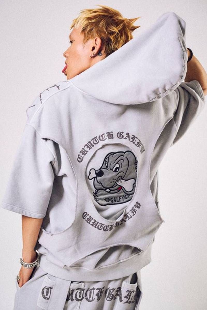 GALFY (ガルフィー) 穴の向こうにわんお父ちゃん 半PK - White Grey