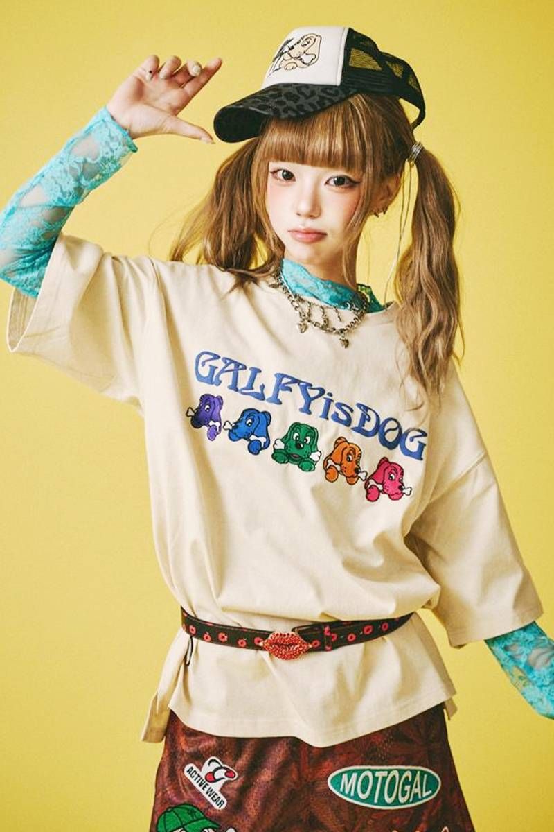 GALFY (ガルフィー) 刷り直す GALFY is DOG TEE - O.White