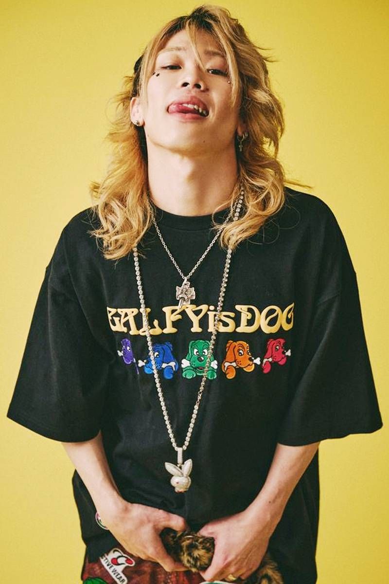 GALFY (ガルフィー) 刷り直す GALFY is DOG TEE - Black