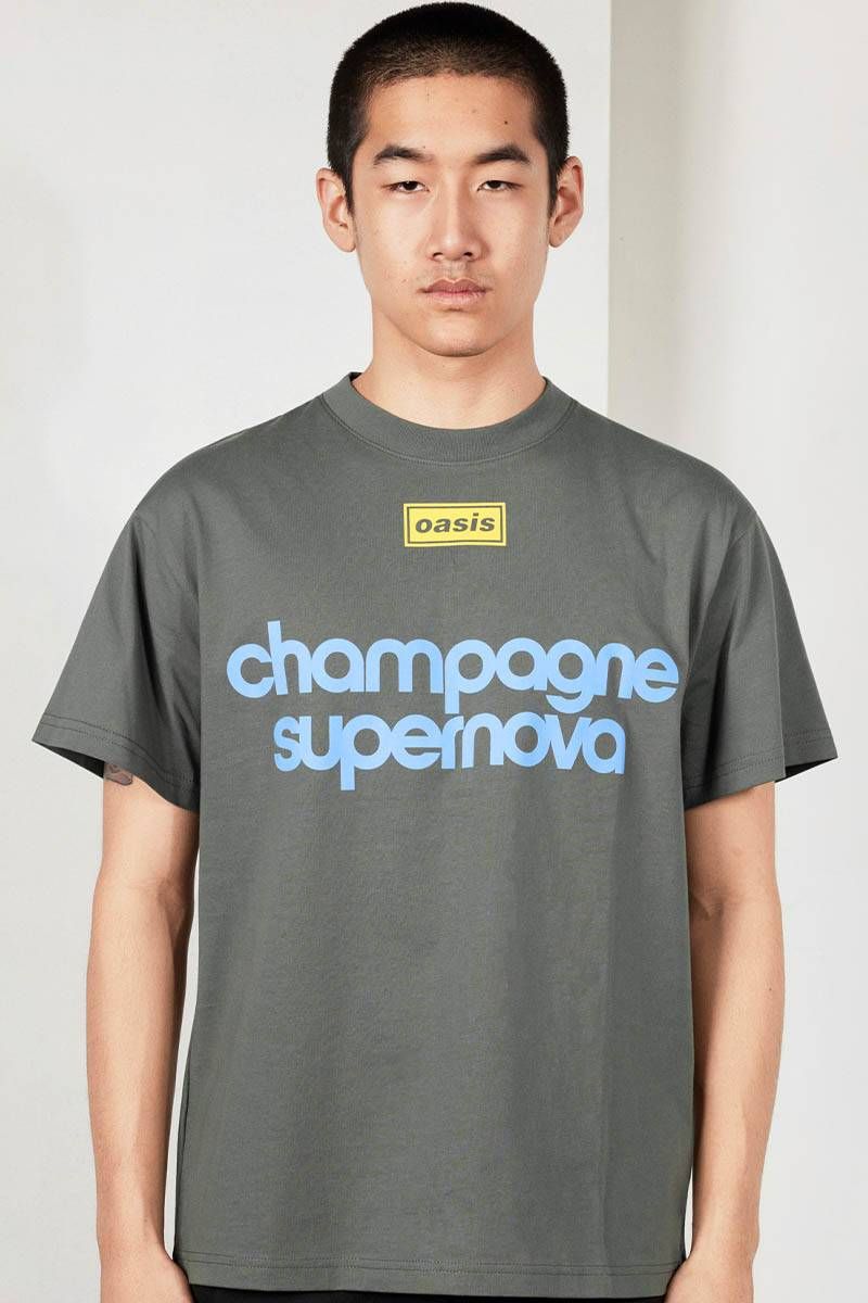 OASIS×PLEASURES NORDIQUE T-SHIRT - Faded Black