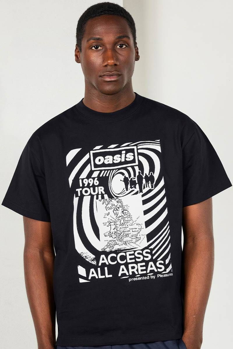OASIS×PLEASURES ALL ACCESS T-SHIRT - Black