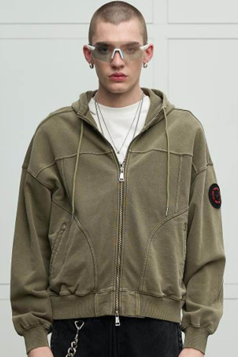 MISHKA (ミシカ) Full-zip Hoodie A - Khaki｜GEKIROCK CLOTHING