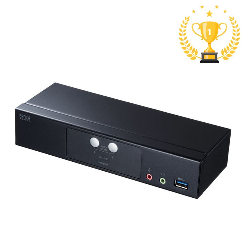 【最大1,000円オフクーポン発行中】【1位受賞】パソコン自動切替器 2:1 DisplayPort対応 HDCP対応 SW-KVM2HDPU サンワサプライ｜激安アウトレット店