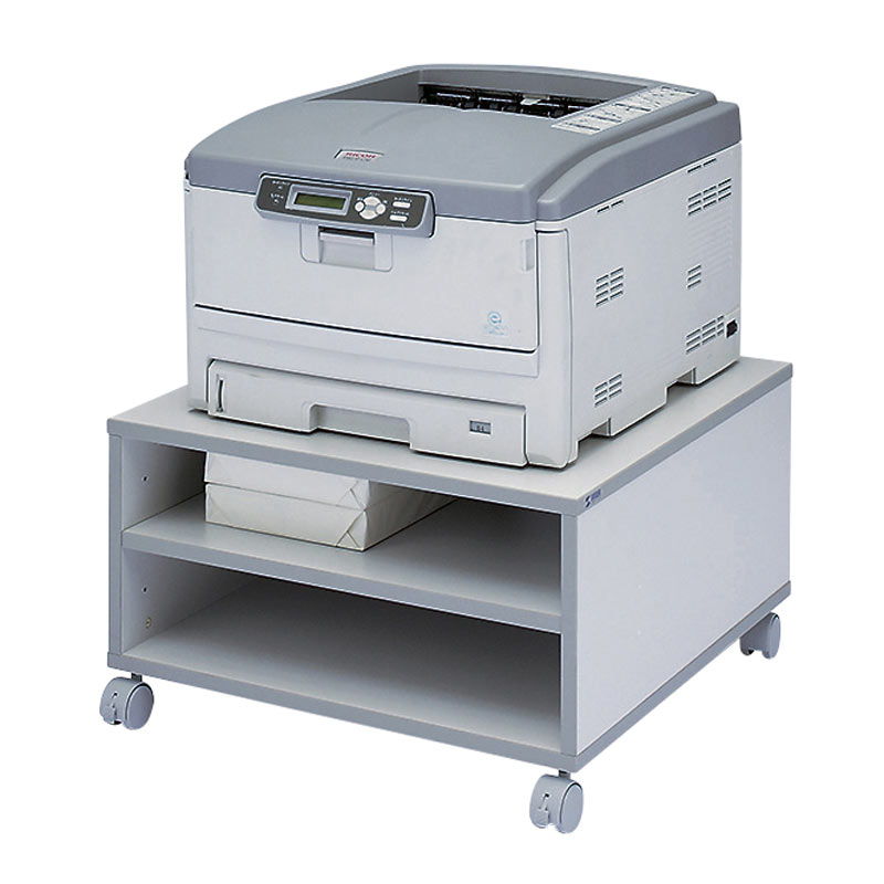 プリンター台 キャスター付き プリンタワゴン 収納 棚付き 幅60cm×奥行き60cm×高さ35cm ライトグレー LPS-T103KN サンワサプライ