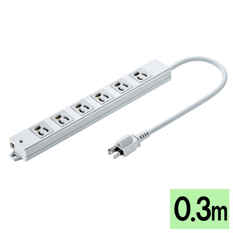 テクノダッド　タップ6個入り 楽天市場】電源タップ マグネット 6個口 0.3m 3ピン 抜け止め