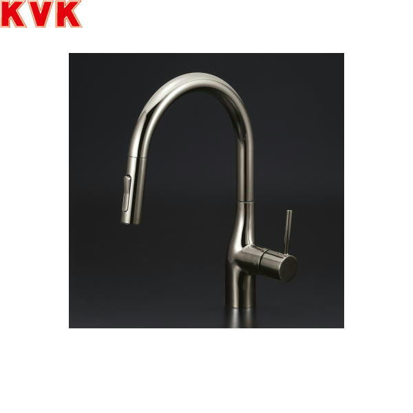KM6061ZVECBN KVK流し台用シングルレバー式シャワー付混合水栓 寒冷地仕様 黒ニッケルめっき 送料無料[]