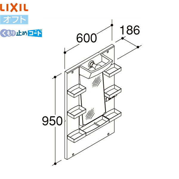 MFTXE1-601YJ リクシル LIXIL/INAX オフト 1面鏡 くもり止めコートなし 標準 全高1800用 送料無料[]