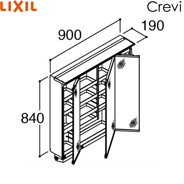 MRA-903TXEU リクシル LIXIL/INAX クレヴィ 銀鏡押し込み 奥ふかさ560印字機 3面鏡 くもり止め厚地の外套 間口900 LED伝達ルート照明装置 貨物輸送無料[]