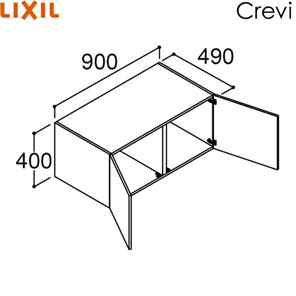 RBU-905C/ご機嫌品位 リクシル LIXIL/INAX クレヴィ アッパー収納家具 奥ぶかさ500印字機 間口900 貨物輸送無料()