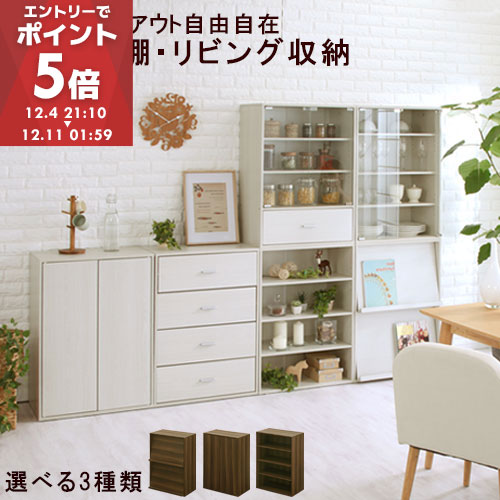 楽天市場】本棚 扉付 木製 リビング収納 収納棚 カラーボックス 扉
