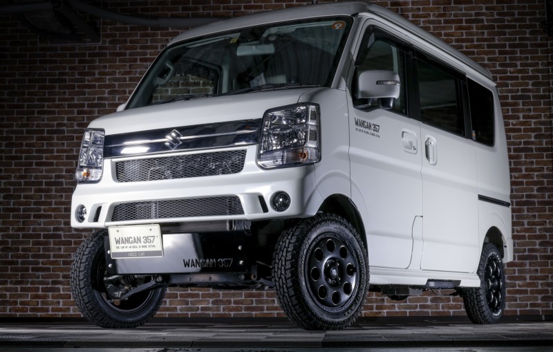 エブリイ ワゴン エブリー バン DA17V DA17W WANGAN357 エアロ ショートバンパー フロントハーフバンパー バンパー ネット付き 357C006|激安魔王 店