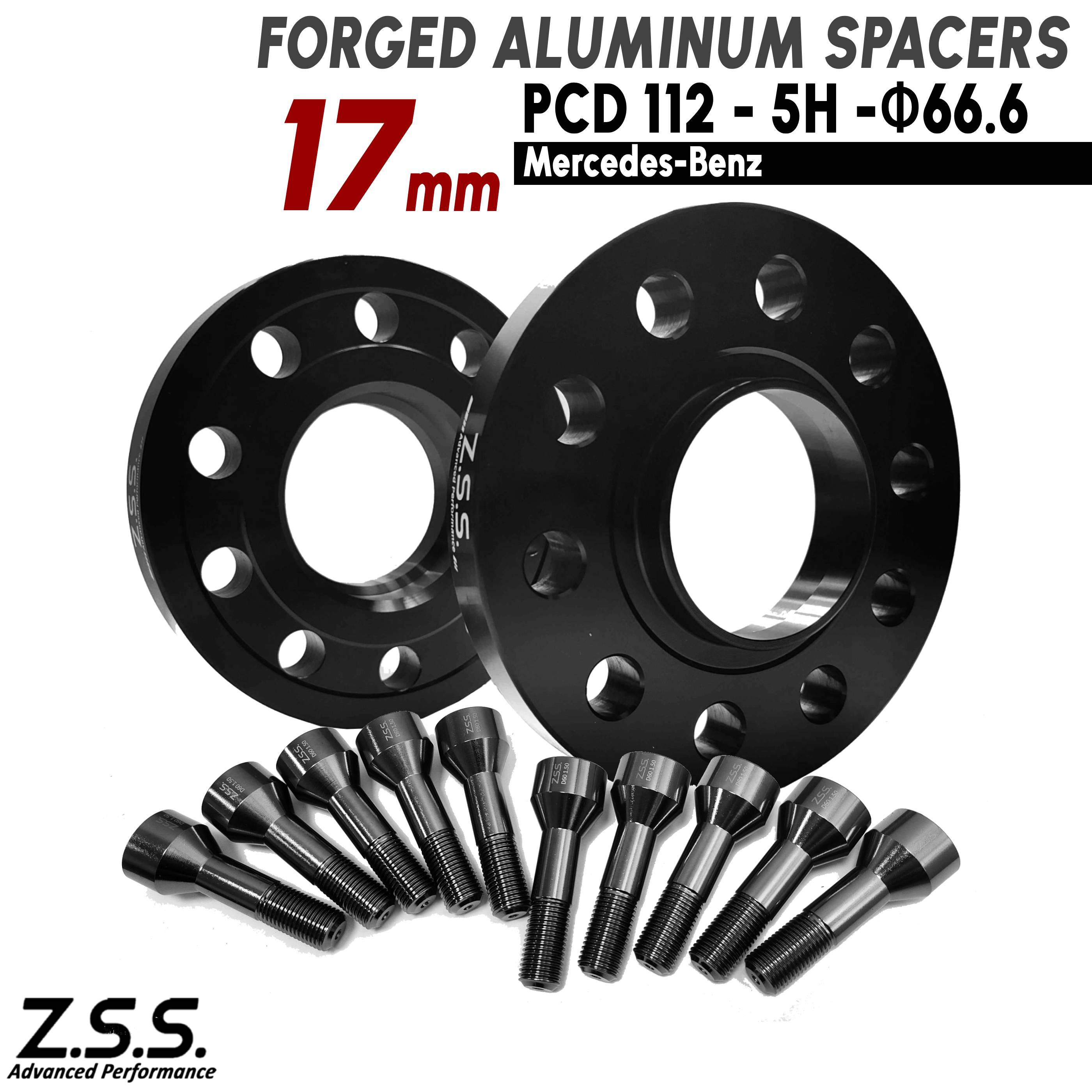 Z.S.S. AP 【チタン風ボルト付き】 メルセデスベンツ 社外ホイール用 Eクラス Sクラス W213 W223 S63 AMG スペーサー 15mm PCD112 66.6φ