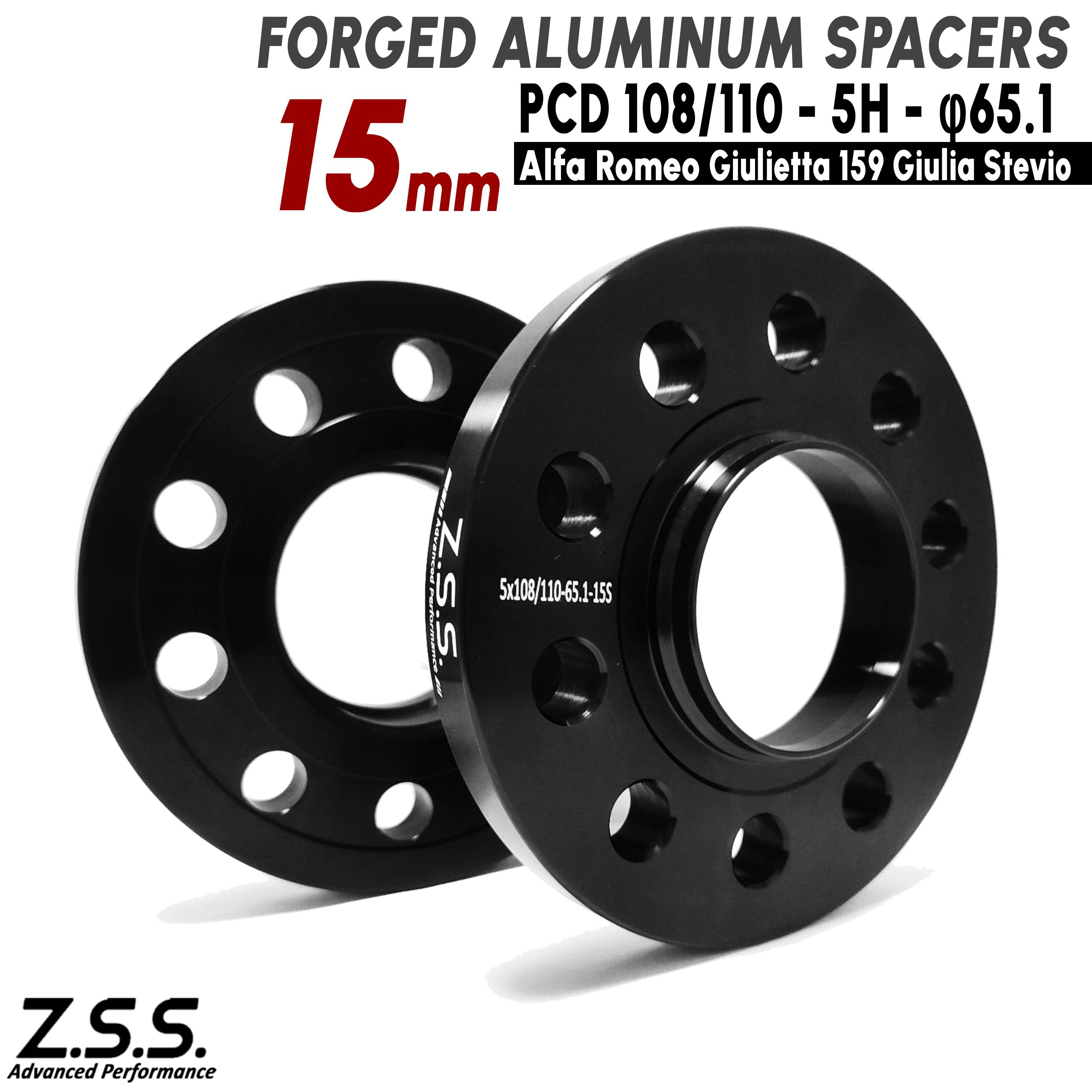 Z.S.S. AP ALFA ROMEO アルファロメオ ジュリエッタ 159 スポーツワゴン 15mm スペーサー PCD108 PCD110 5穴 ハブ径 65.1φ