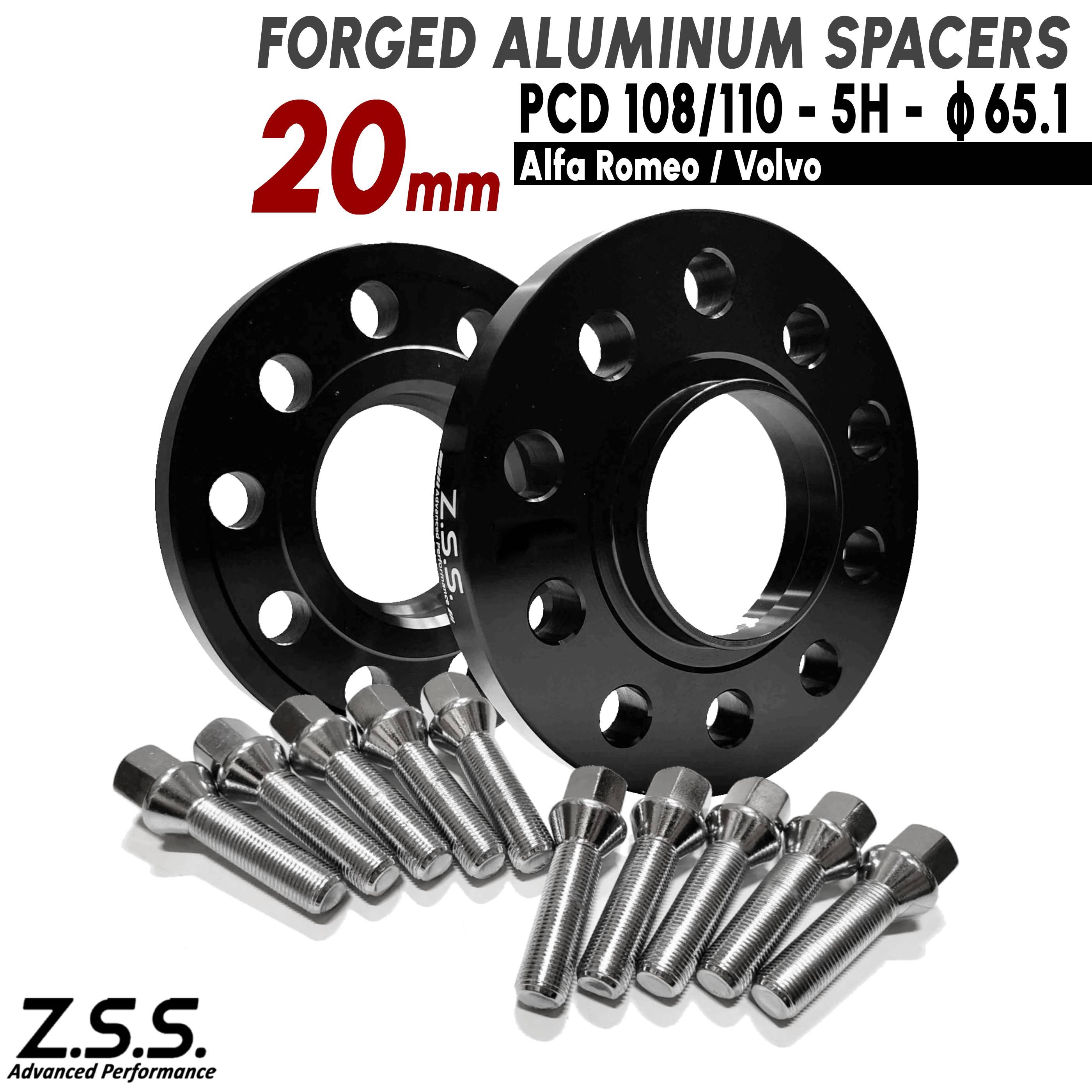 Z.S.S. AP ALFA ROMEO アルファロメオ 159 スポーツワゴン 厚み20mm スペーサー PCD108 PCD110 5穴 ハブ径 65.1φ M14xP1.50 ボルト付き
