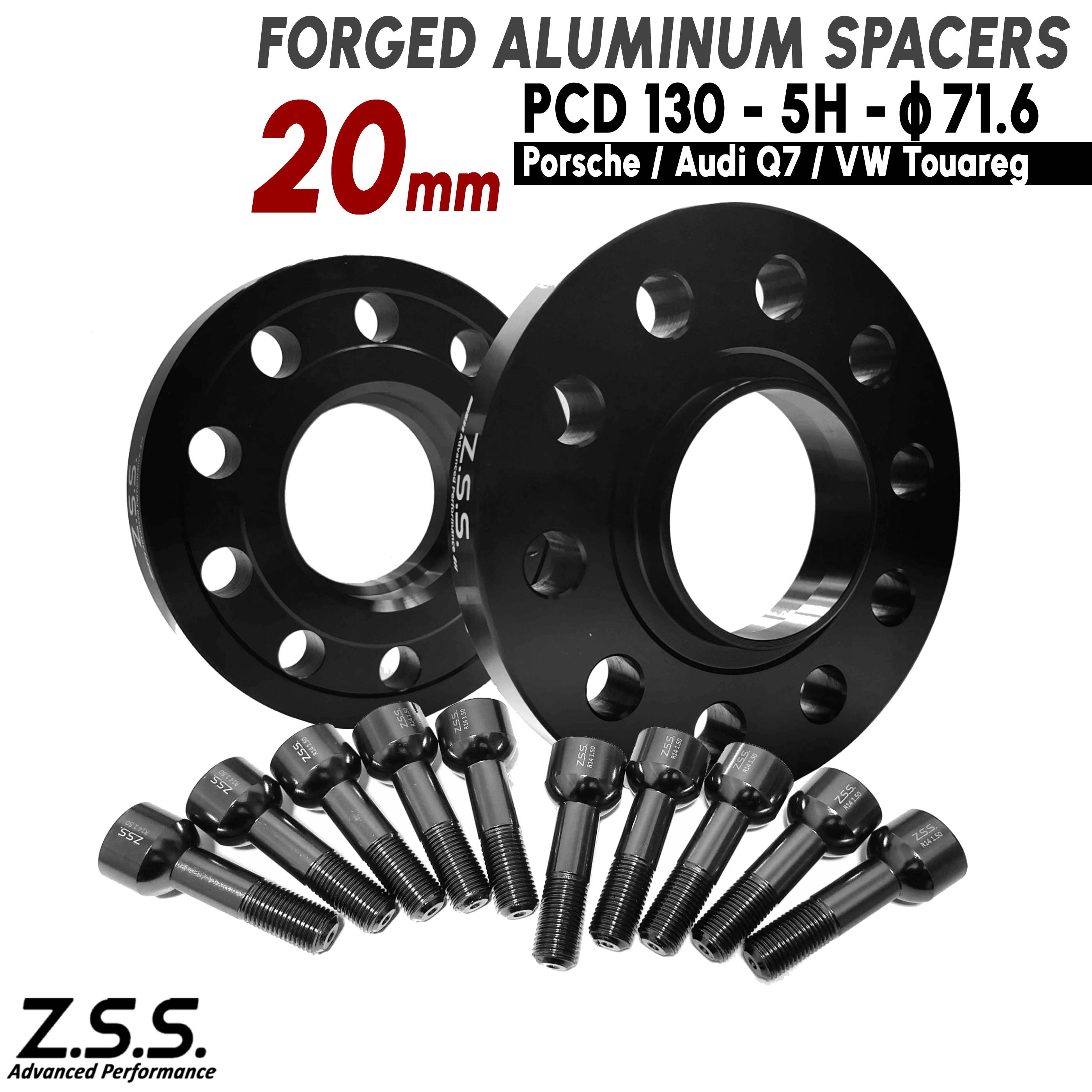 Z.S.S. AP 【チタン風ボルト付き】 Porsche ポルシェ 厚み 20mm PCD130 ハブ径 71.6φ ワイドトレッドスペーサー 純正ホイール用 ZSS｜激安魔王　店
