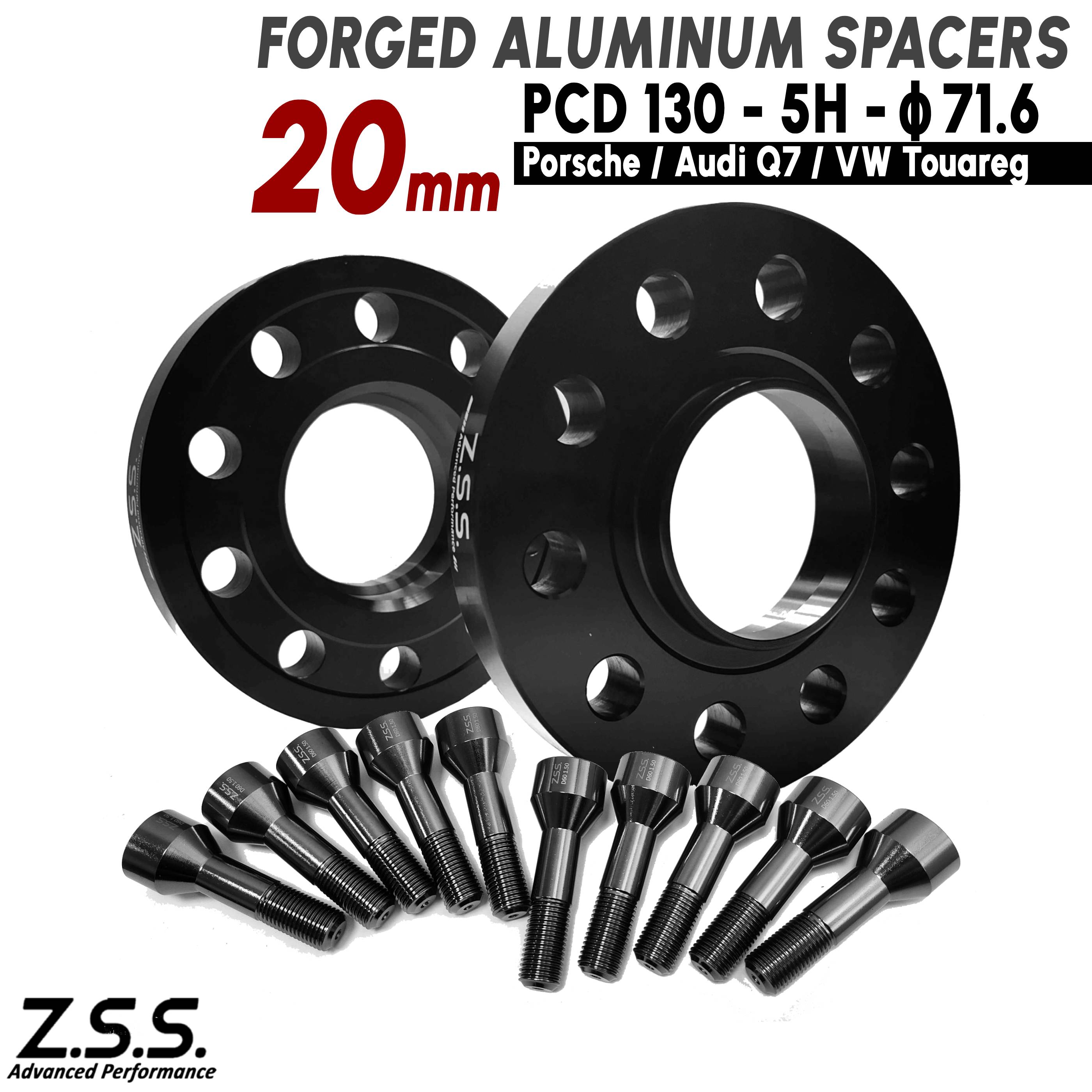 Z.S.S. AP 【チタン風ボルト付き】 ポルシェ 718 ケイマン (982C) 2016~ Cayman 20mm PCD130 5穴 71.6φ スペーサー 社外ホイール用 ZSS