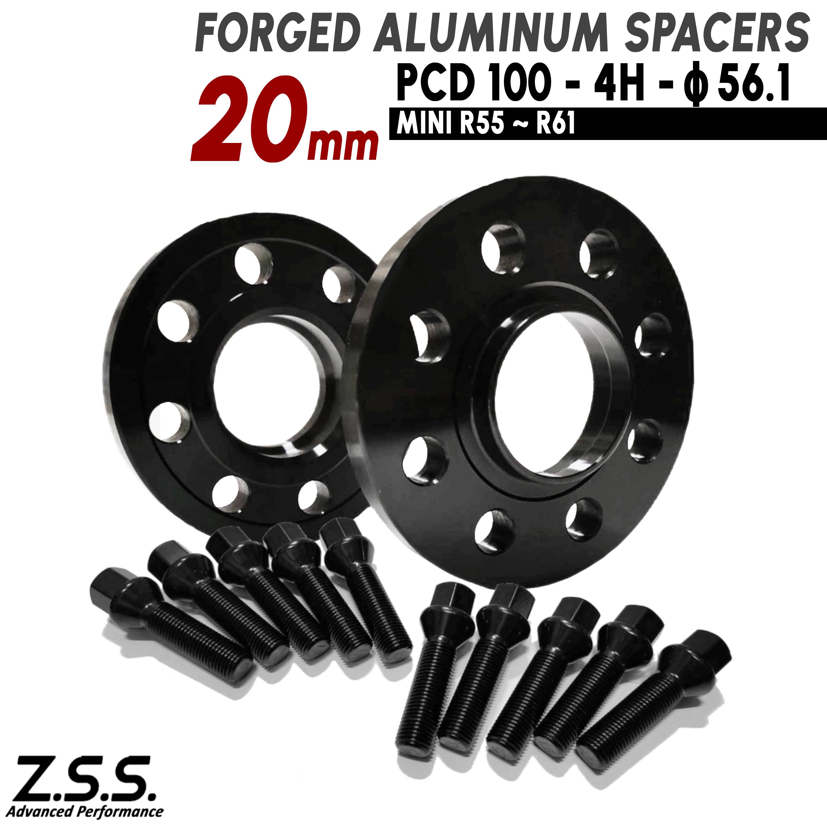 Z.S.S. AP ミニ クラブマン MINI CLUBMAN R55 (2007~2014) 20mm スペーサー PCD100 4穴 4x100 ハブ径 56.1φ M14xP1.25 ボルト付き ZSS