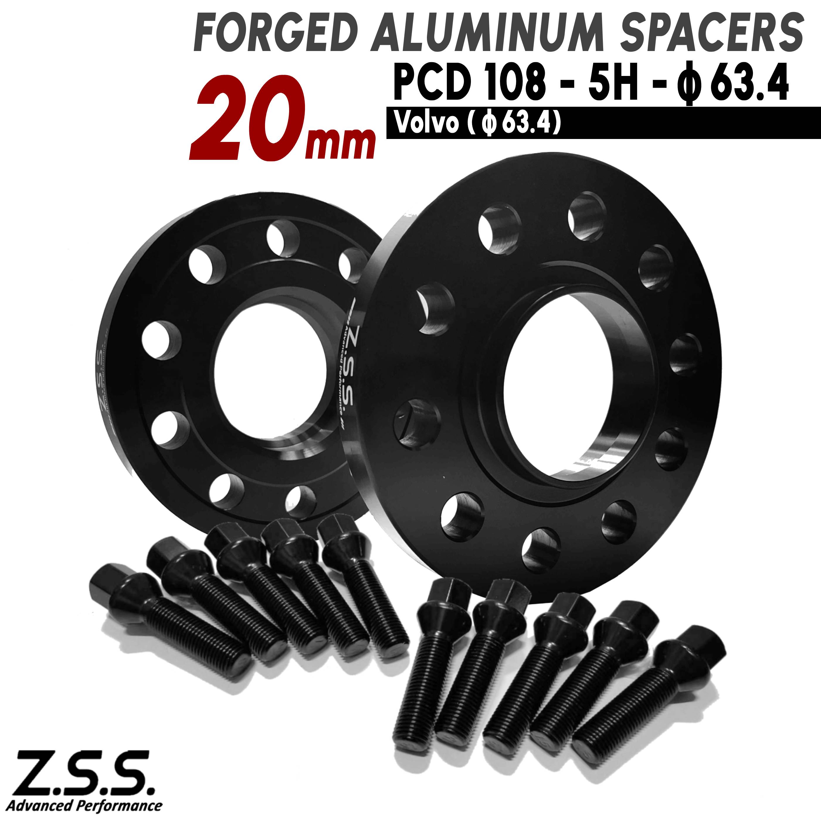 Z.S.S. AP ボルボ VOLVO S60 V60 2019~ 5AA-ZB420 5LA-ZB420 DBA-ZB420 DBA-FB420 20mm スペーサー PCD108 5穴 5x108 63.4φ ボルト付き