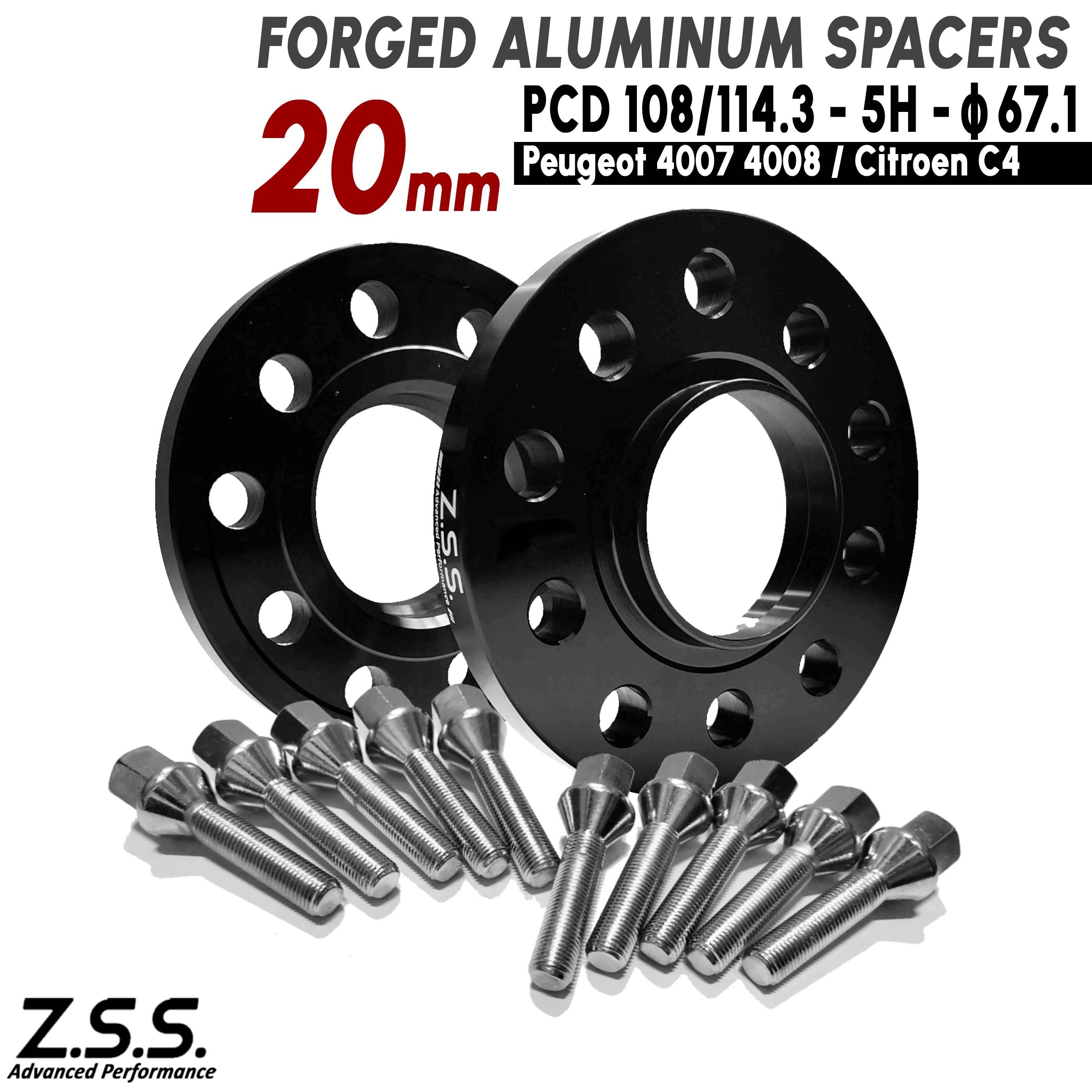 Z.S.S. AP 20mm PCD108 PCD114.3 5x108 5x114.3 67.1φ スペーサー プジョー PEUGEOT 4007 4008 シトロエン CITROEN C4 エアクロス M12xP1.25 ボルト付き ZSS｜激安魔王　店
