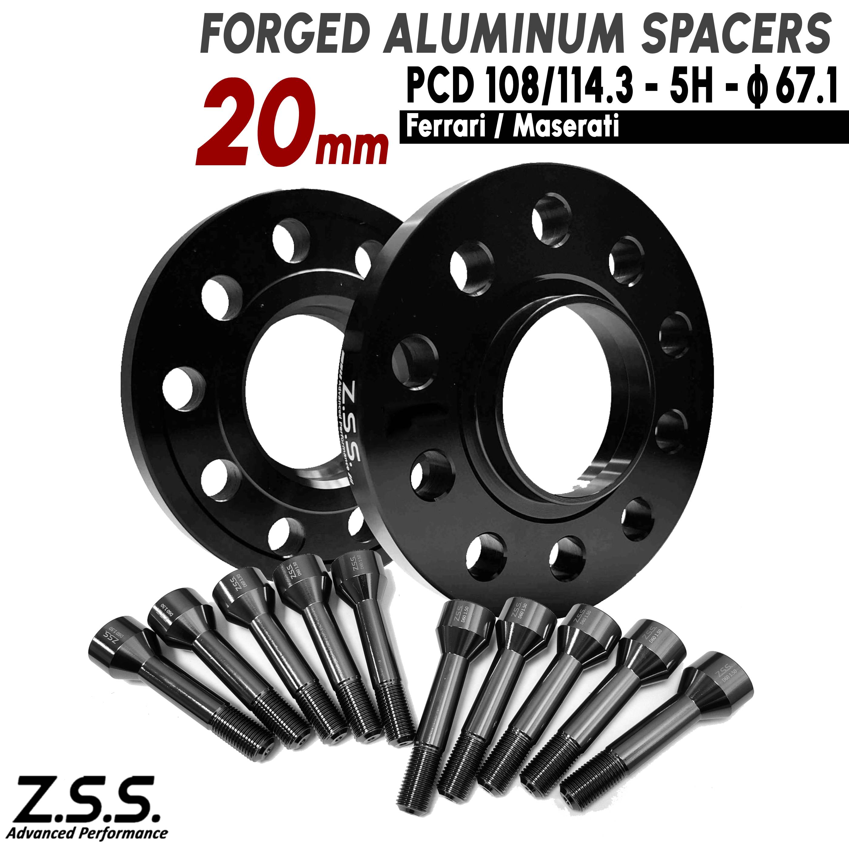 Z.S.S. AP 【チタン風ボルト付き】 フェラーリ テスタロッサ 512TR Ferrari Testarossa 純正ホイール用 スペーサー 20mm PCD108 67.1φ