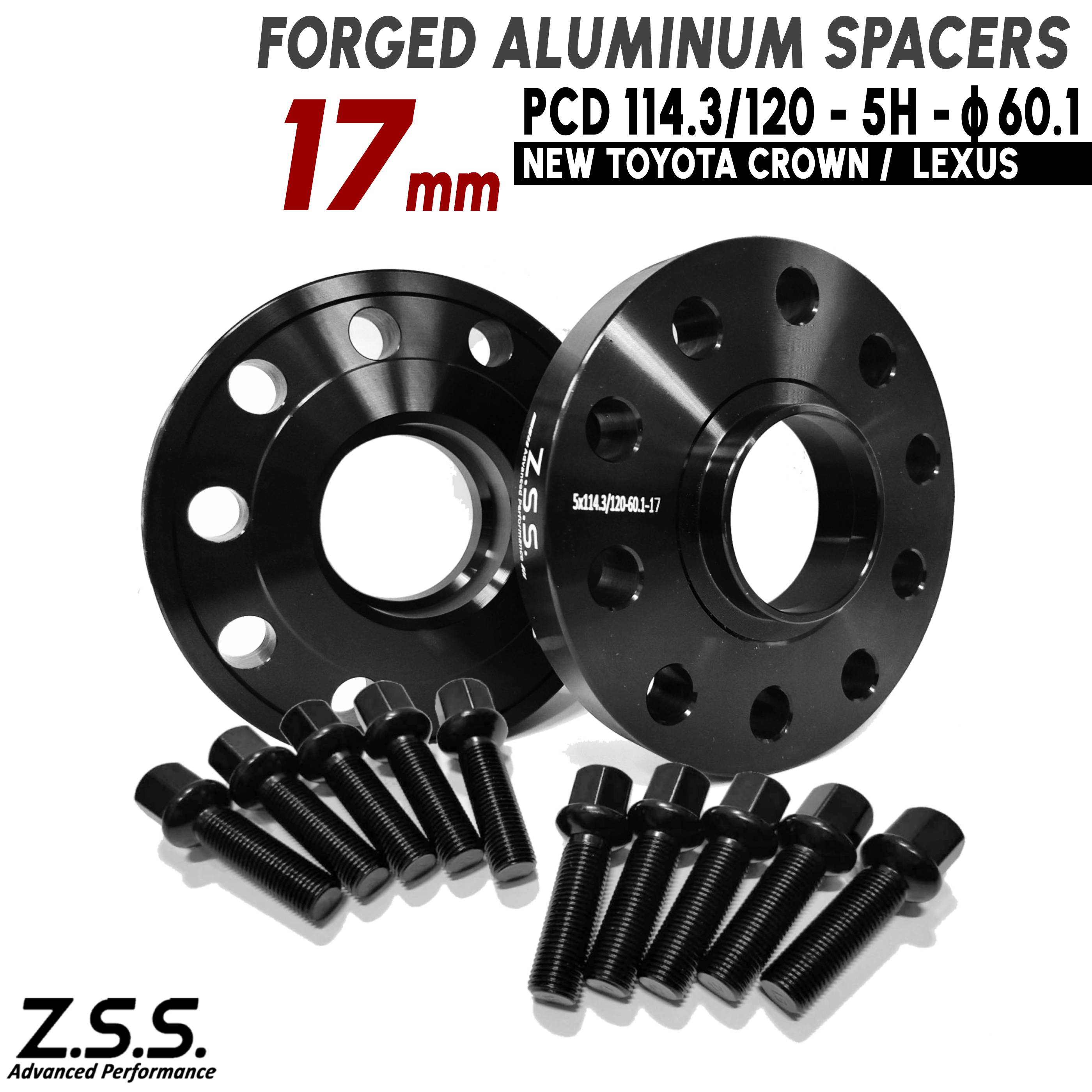 Z.S.S. AP TOYOTA CROWN SH35 専用設計 純正ホイール用 ボルト付き 17mm PCD114.3 5穴 ハブ径 60.1φ ワイドトレッド スペーサー トヨタ