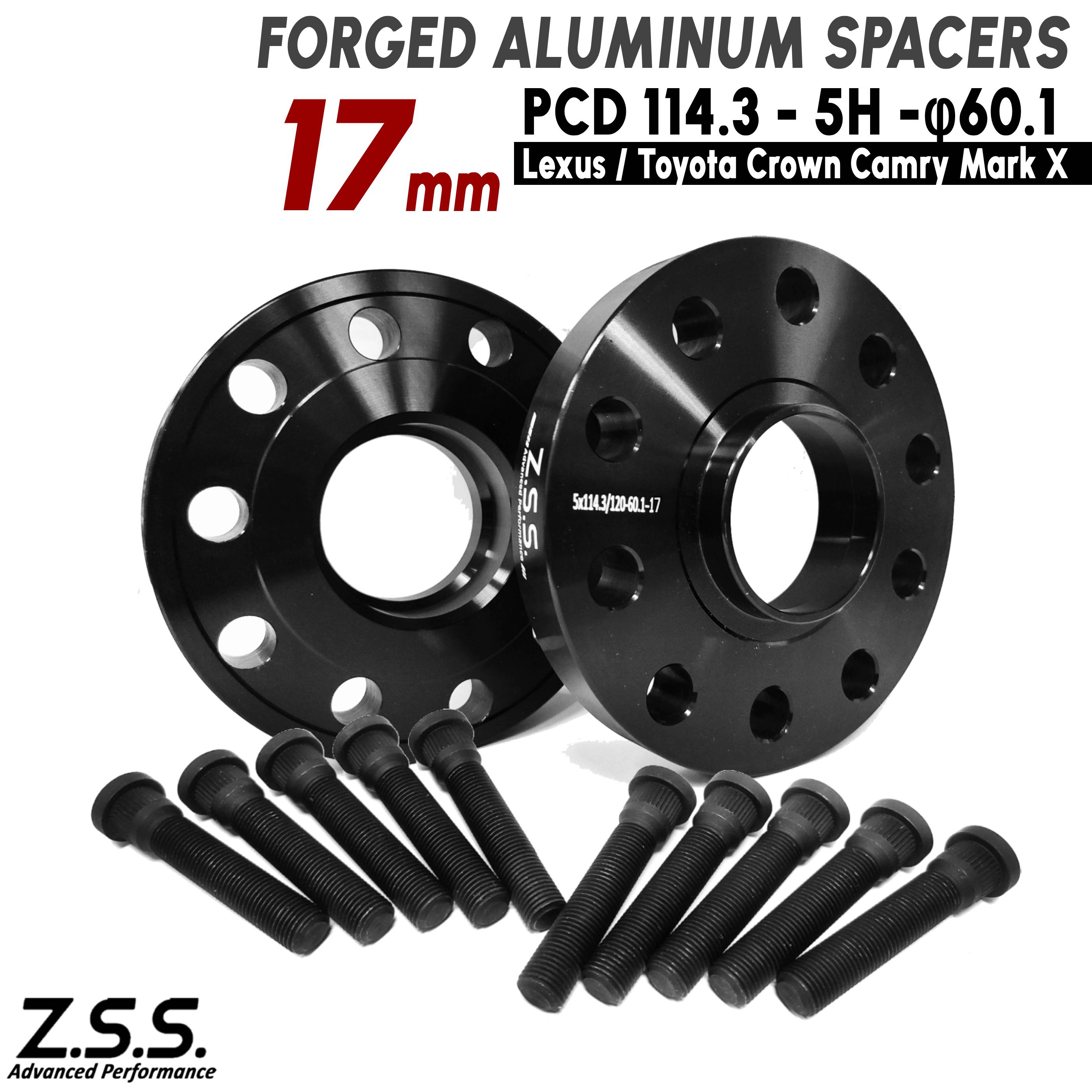 Z.S.S. AP 【 純正交換用ハブボルト付き】トヨタ RAV4 (1994~2018) ACA31W ACA36W ZSA42W 厚み 17mm スペーサー PCD114.3 5穴 ハブ径60.1φ