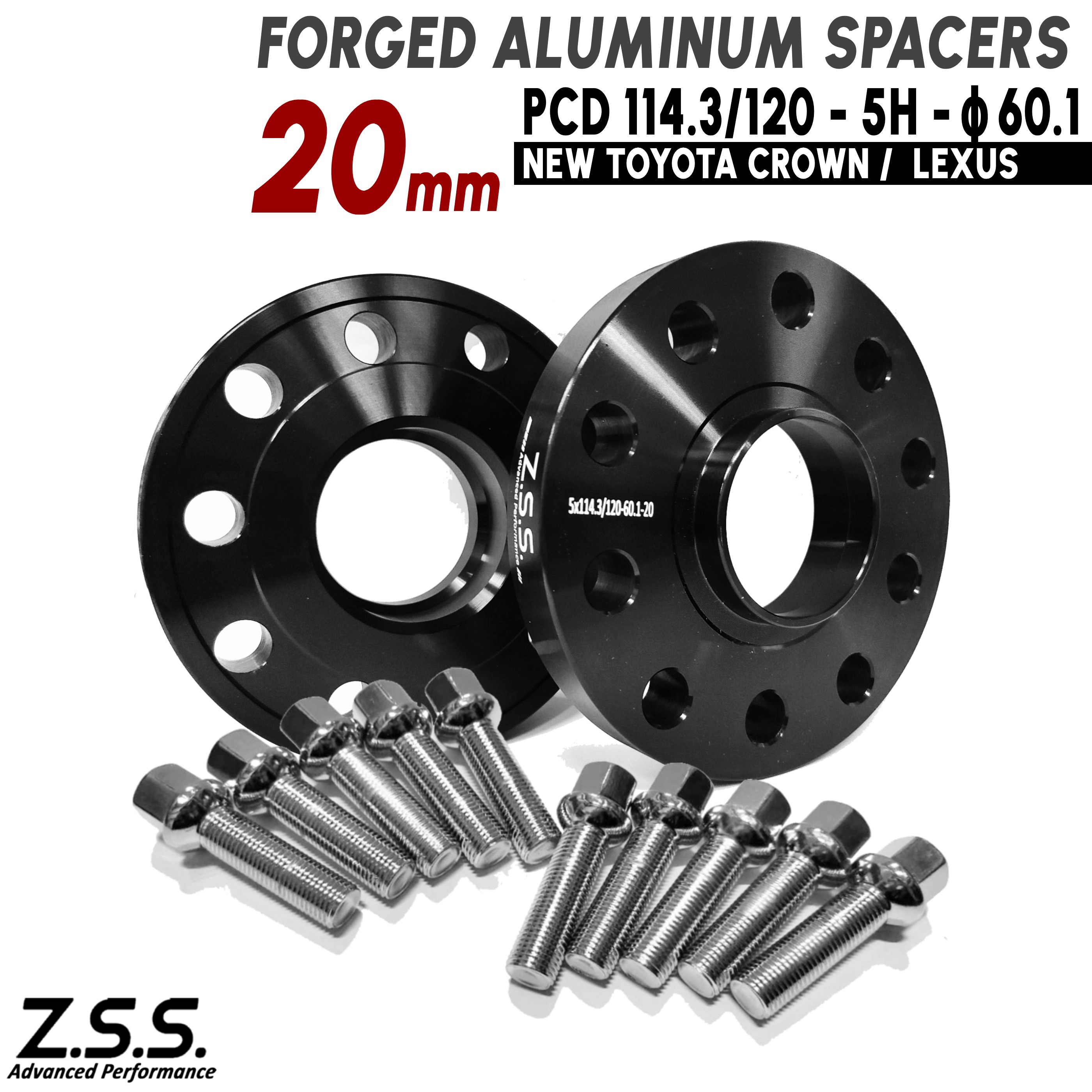 Z.S.S. AP レクサス LC Z100 LC500 LC500H (後期) 5BA-URZ100 6AA-GWZ100 厚み 20mm PCD120 5穴 ハブ径 60.1φ スペーサー R14ボルト付き