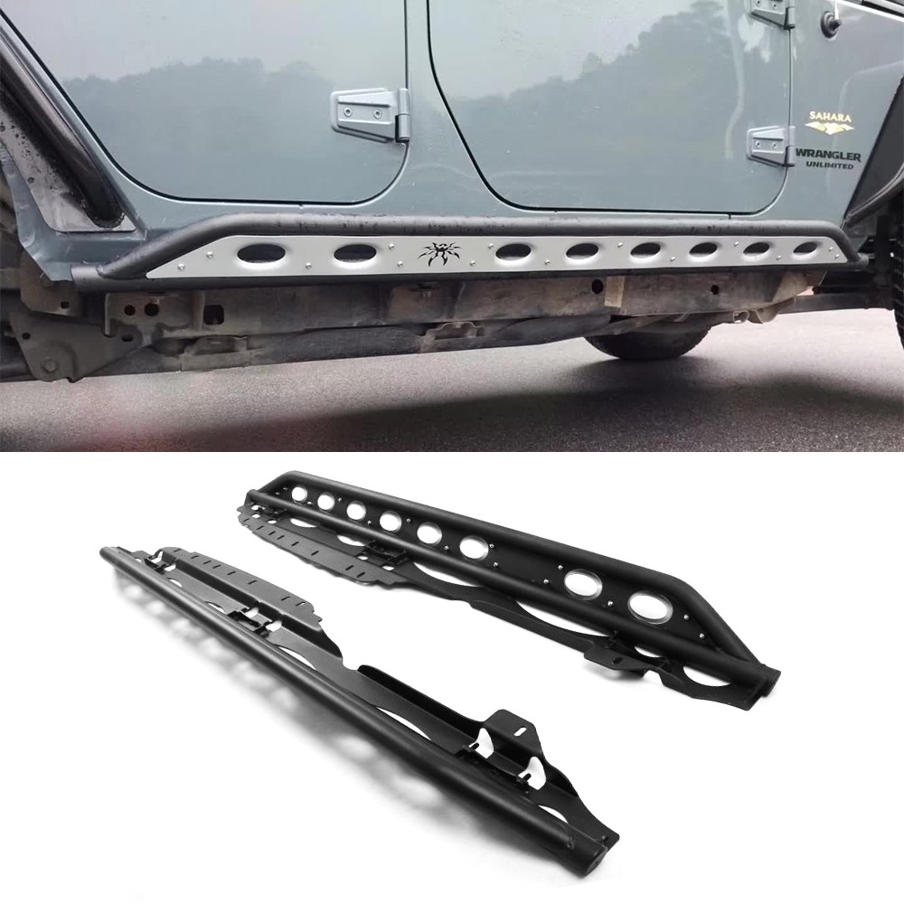 JKラングラー用サイドステップ スチール製穴あきデザイン JEEP JK ラングラー用 サイドステップ スチール製 10th タイプ