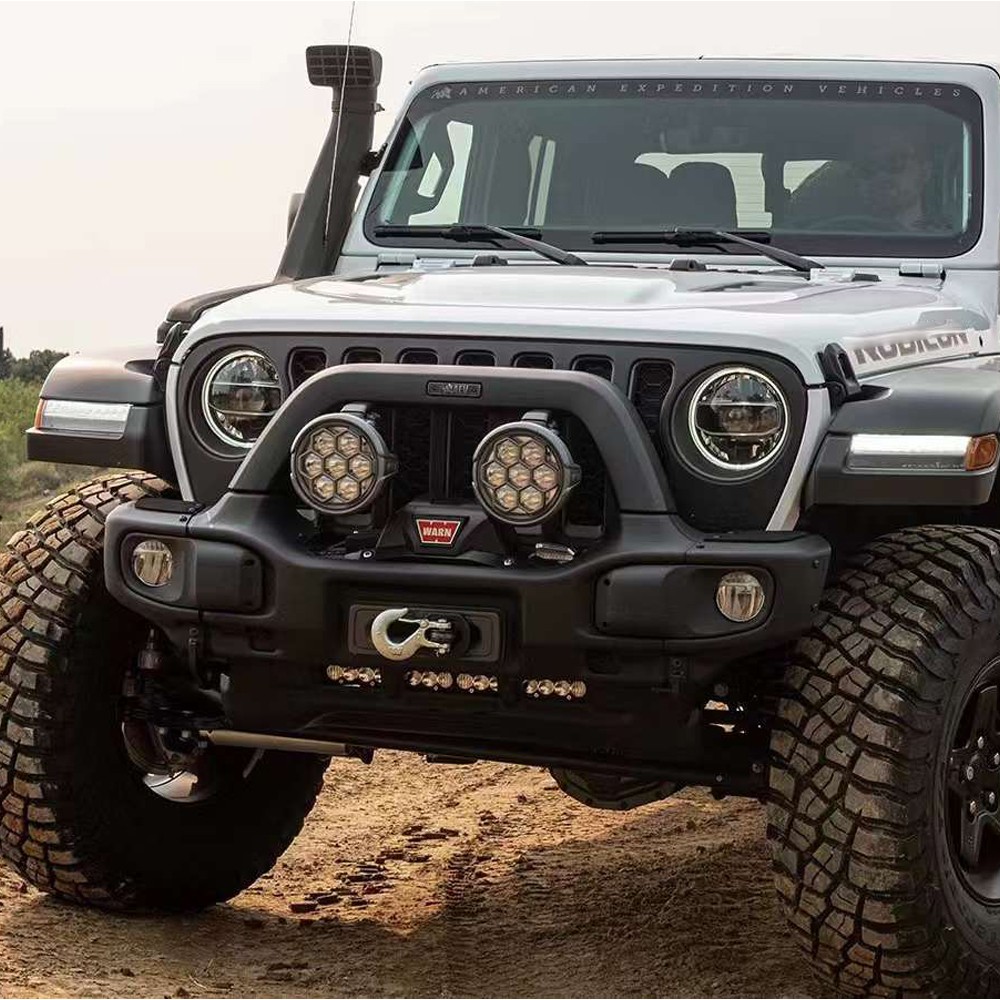 ジープ ラングラー JL グラディエーター JT 用 A3V-スタイル フロント バンパー (ショート タイプ) スチール製 JEEP WRANGLER GLADIATOR