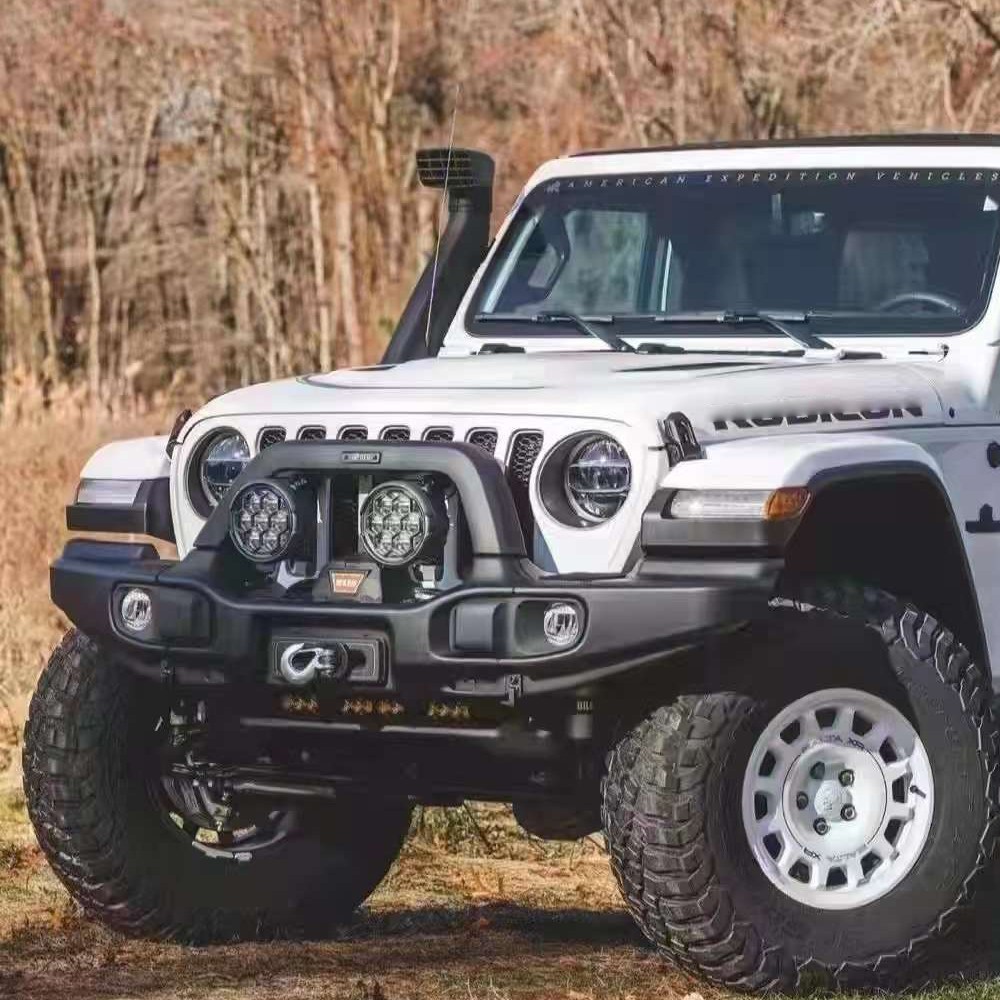 ジープ ラングラー JL グラディエーター JT 用 A3V-スタイル フロント バンパー (ロング タイプ) スチール製 JEEP WRANGLER GLADIATOR