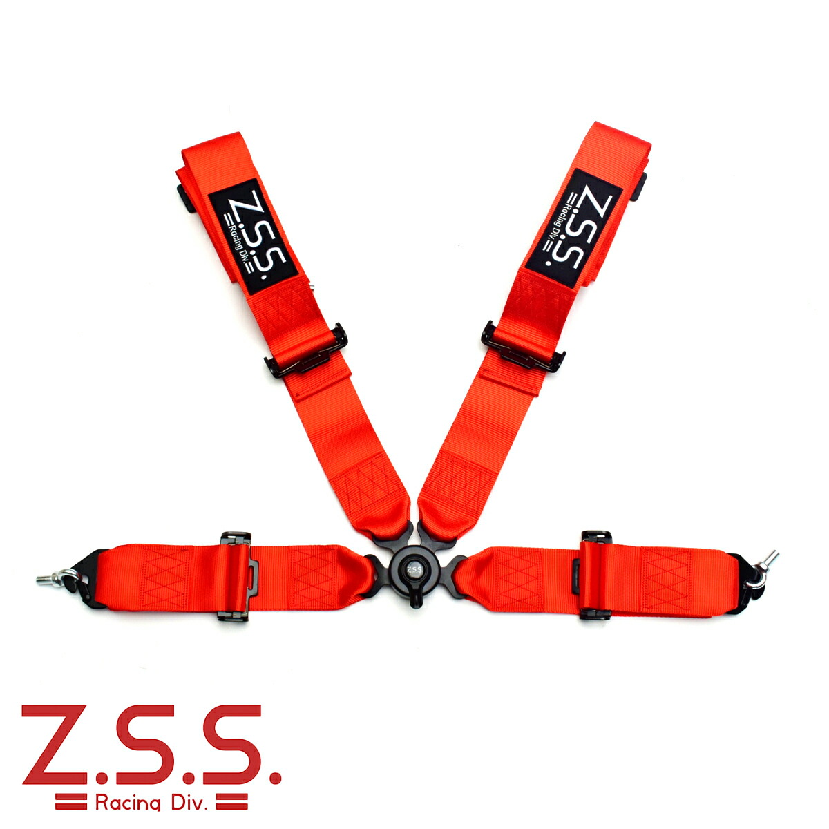 z.s.s. 4点式 レーシングハーネス シートベルト 3インチ レッド 赤 カムロック式 ZSS Racing Harness アイボルト付