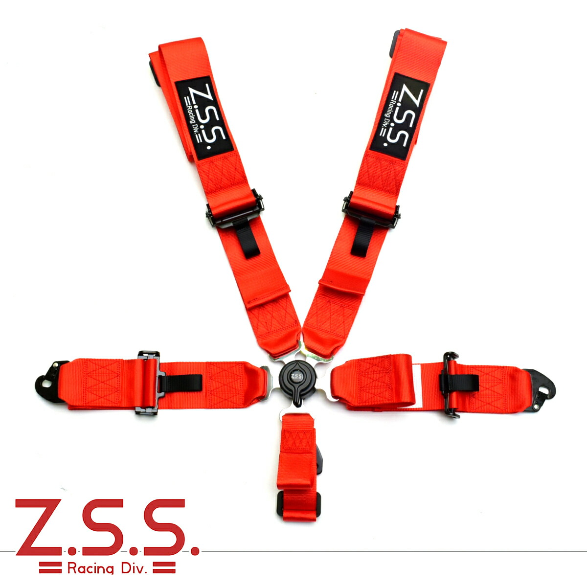 z.s.s. 5点式 レーシングハーネス シートベルト 3インチ レッド 赤 カムロック式 ZSS Racing Harness アイボルト付