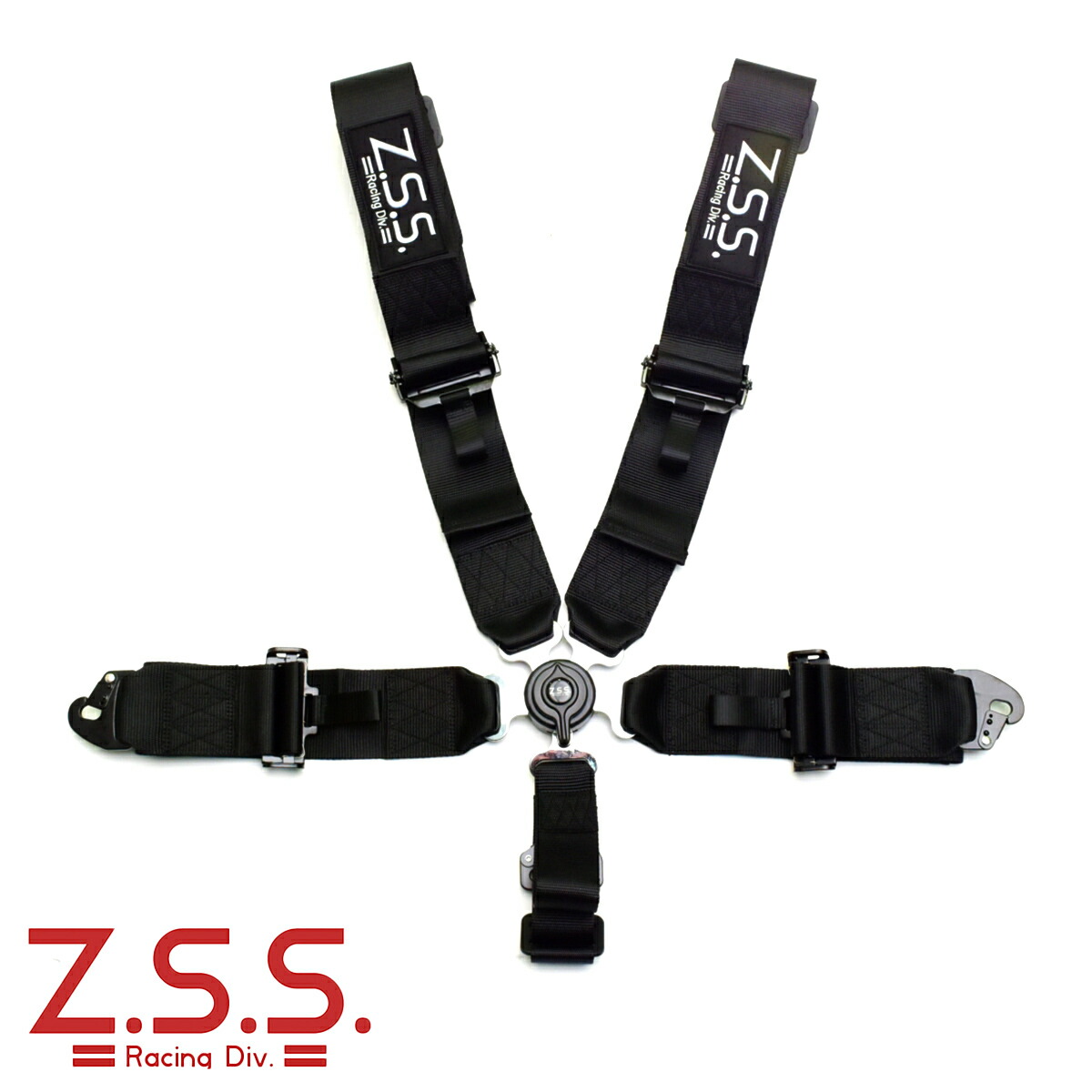 z.s.s. 5点式 レーシングハーネス シートベルト 3インチ ブラック 黒 カムロック式 ZSS Racing Harness アイボルト付