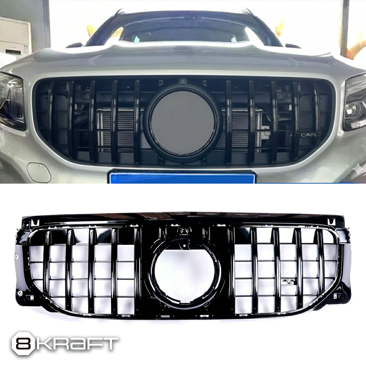 8KRAFT パナメリカーナグリル ブラック GT GRILLE メルセデス・ベンツ X247 GLB 後期 200d 180 エイトクラフト|激安魔王 店